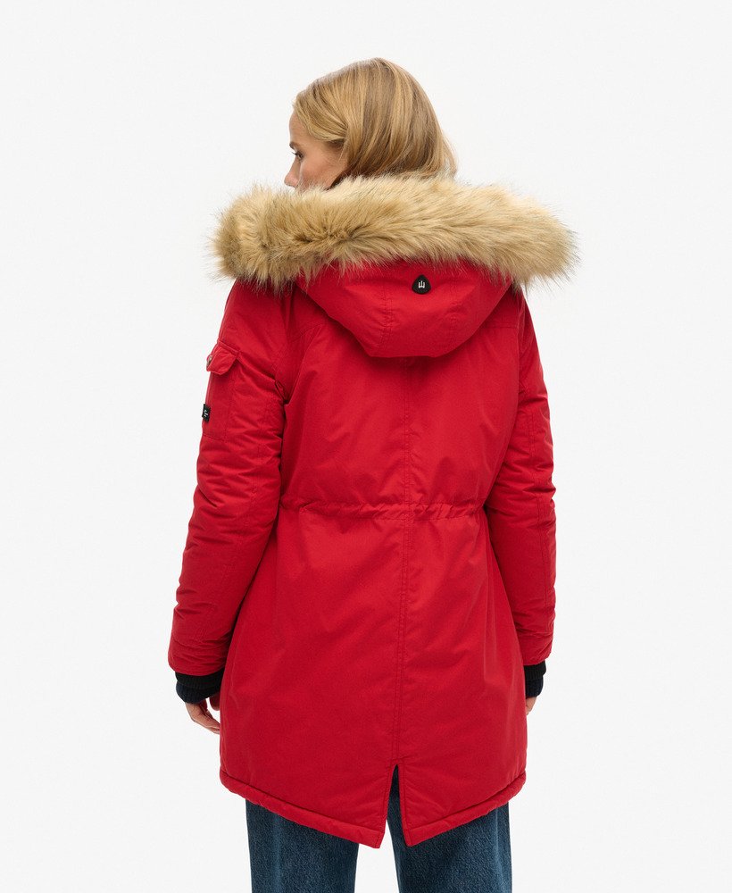casaco parka nadare em microfibra na cor vermelho rouge