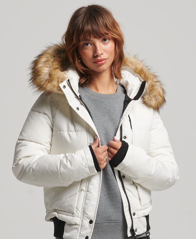 jaqueta bomber everest na cor ecru