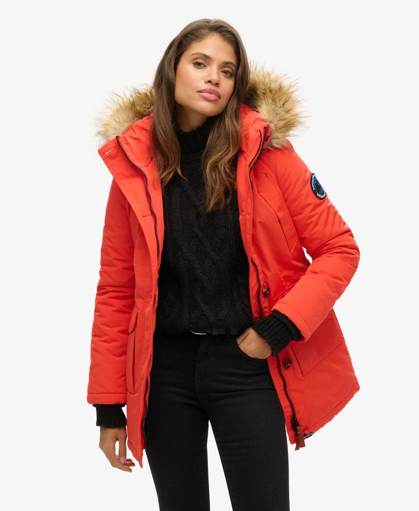 casaco everest parka em laranja vibrante