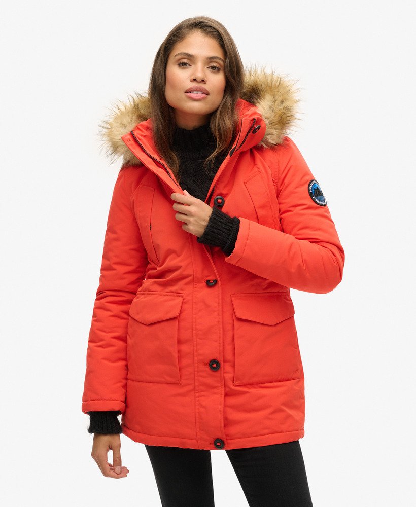 casaco everest parka em laranja vibrante