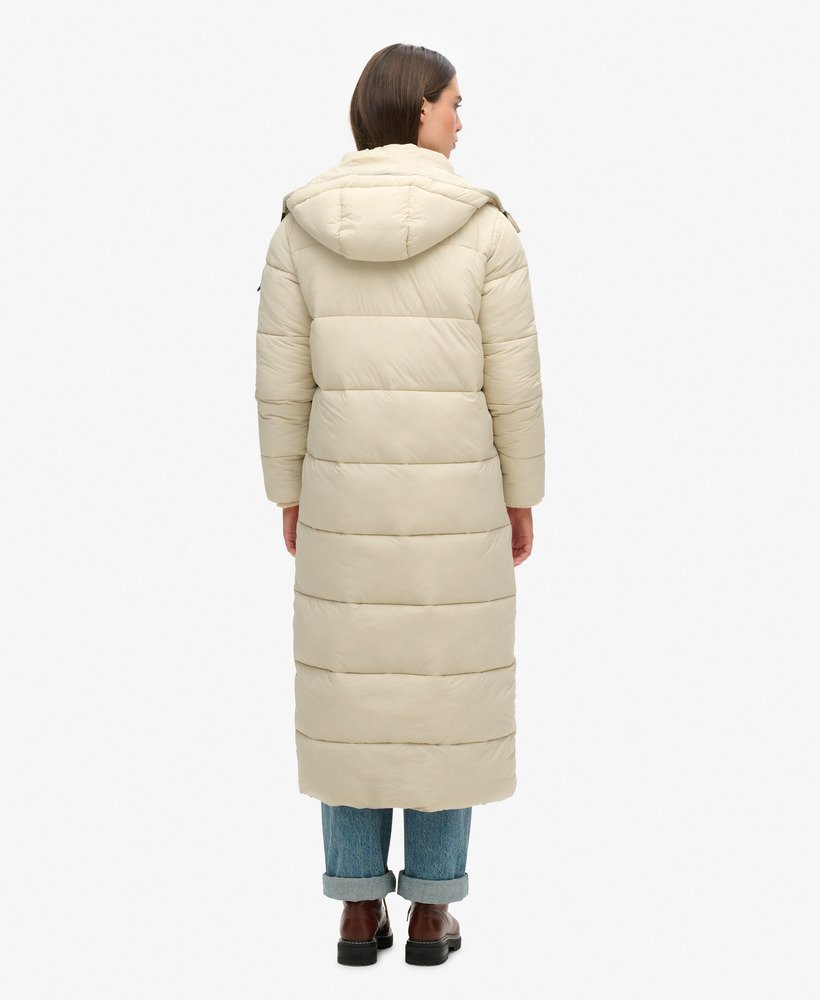 jaqueta puffer longa ripstop na cor pelicano.