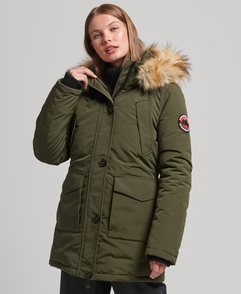 casaco everest parka na cor verde oliva excedente de mercadorias