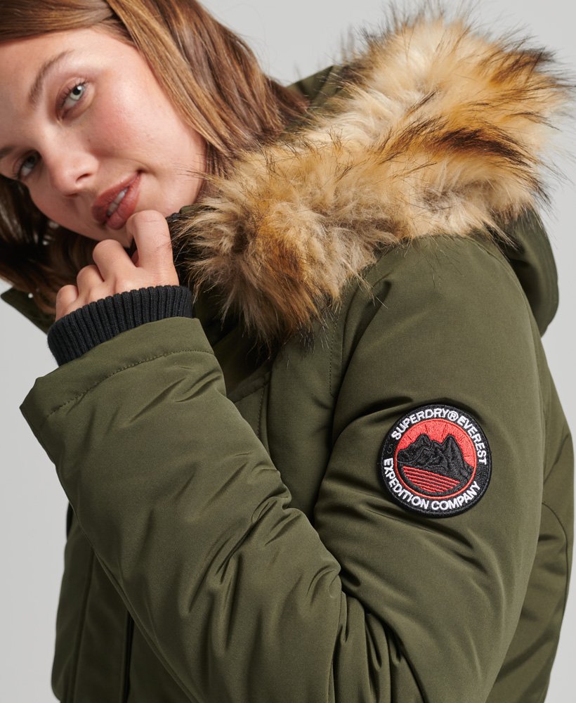 casaco everest parka na cor verde oliva excedente de mercadorias