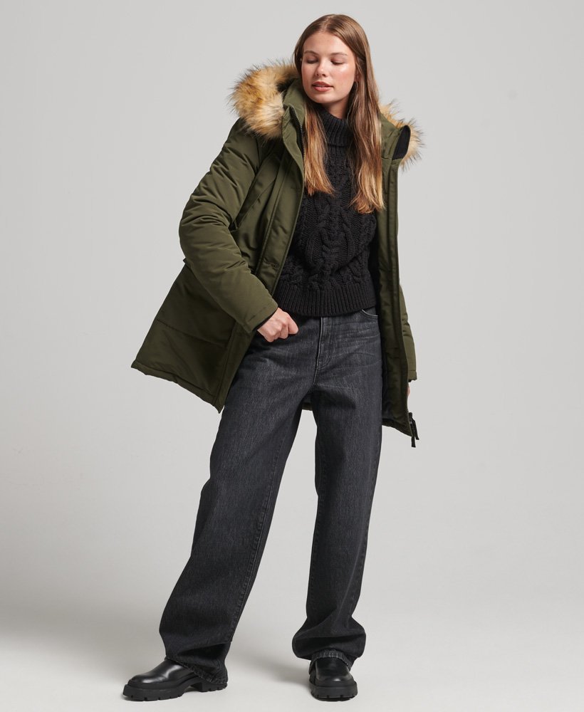 casaco everest parka na cor verde oliva excedente de mercadorias