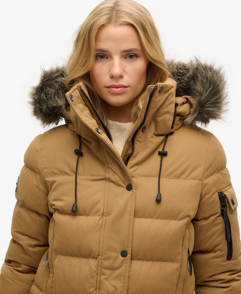 jaqueta parka expedition em microfibra na cor areia
