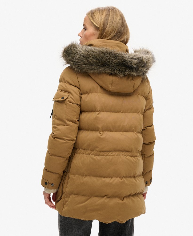 jaqueta parka expedition em microfibra na cor areia