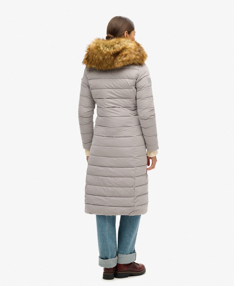 casaco puffer longo arctic na cor pomba.
