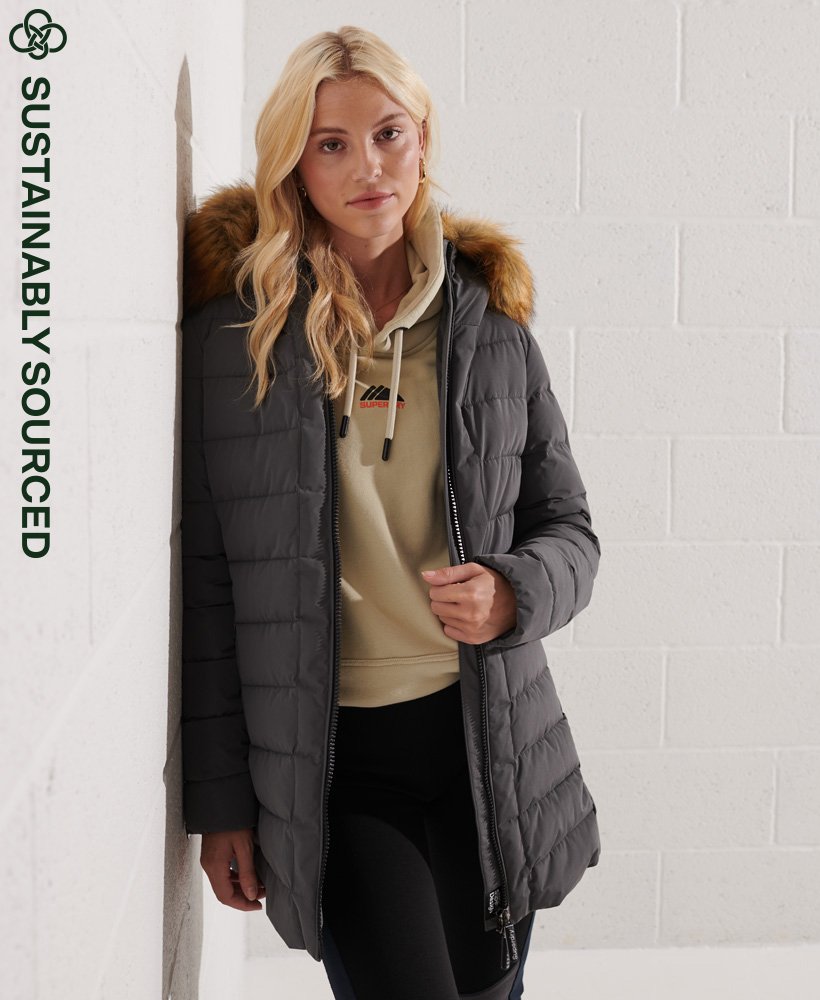casaco puffer arctic taffer na cor carvão.