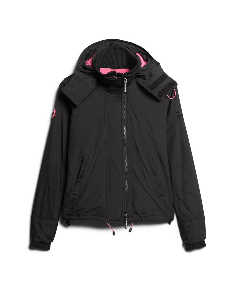 jaqueta corta-vento arctic sd com capuz e zíper frontal nas cores pretopretorosa punk