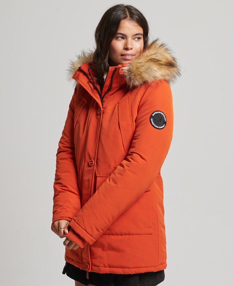 casaco everest parka na cor purê de abóbora