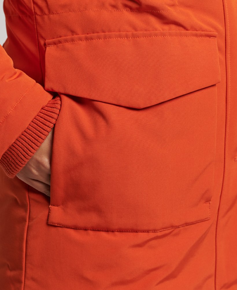 casaco everest parka na cor purê de abóbora