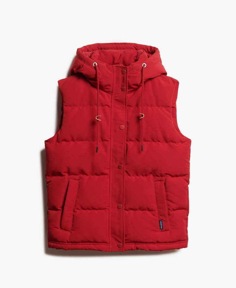 colete acolchoado com capuz everest na cor vermelha