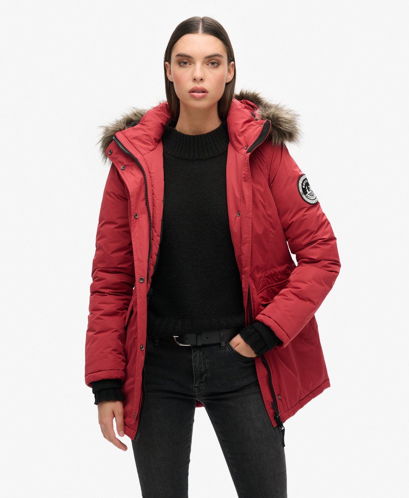 casaco parka ashley everest na cor vermelho tijolo.