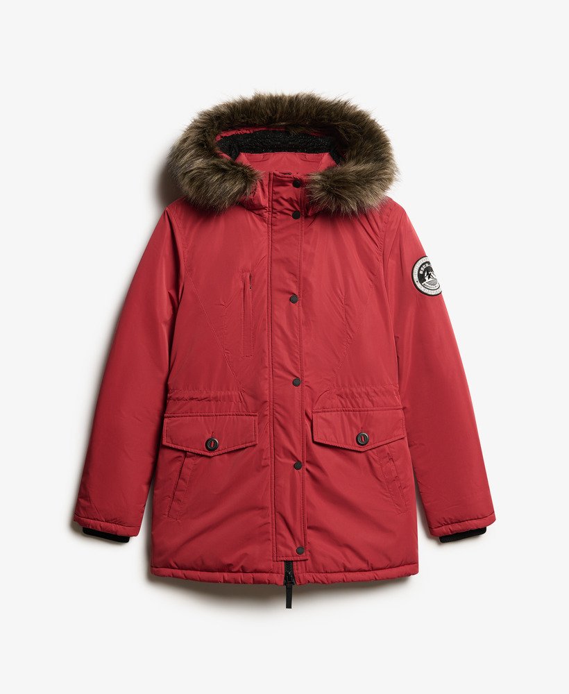 casaco parka ashley everest na cor vermelho tijolo.