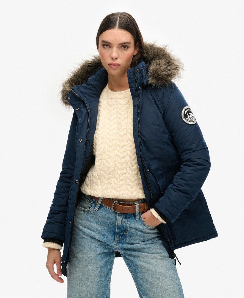 casaco parka ashley everest na cor azul marinho eclipse