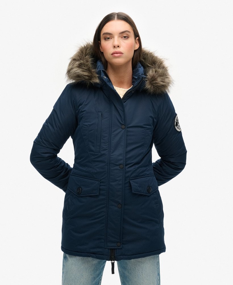 casaco parka ashley everest na cor azul marinho eclipse