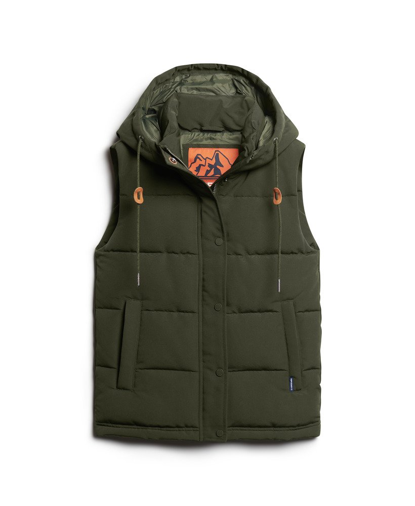 colete acolchoado com capuz everest na cor cáqui abyss.