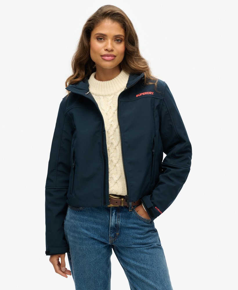 jaqueta softshell com capuz code trekker na cor azul marinho eclipsecoral