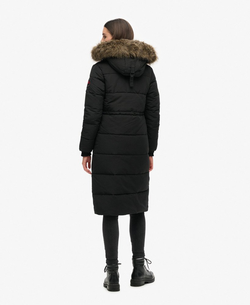 casaco acolchoado longo everest na cor preto jato