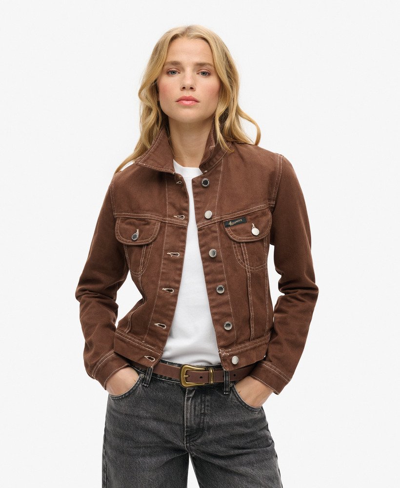 jaqueta curta workwear na cor marrom pinha