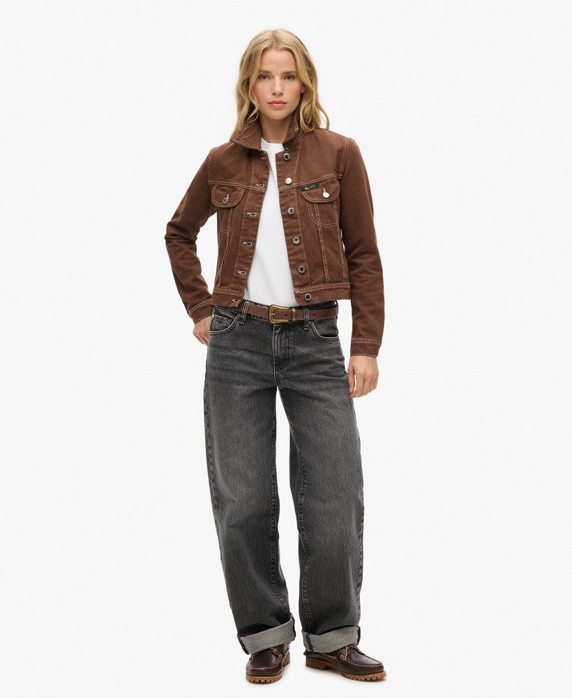 jaqueta curta workwear na cor marrom pinha