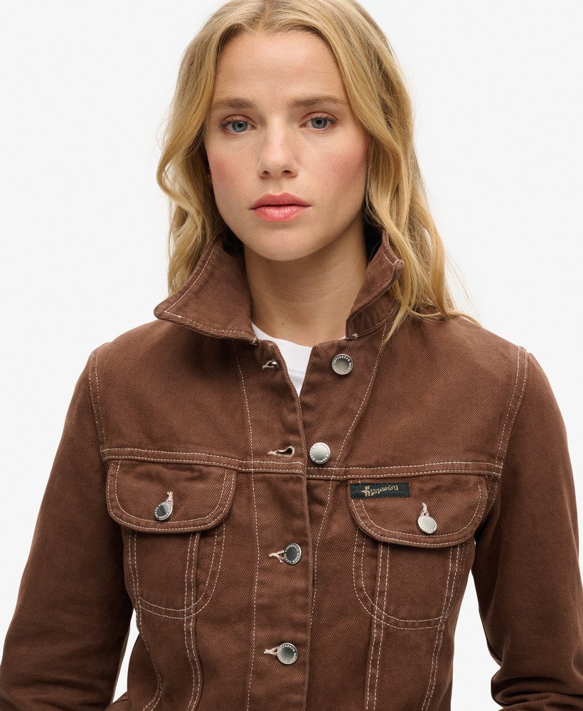 jaqueta curta workwear na cor marrom pinha