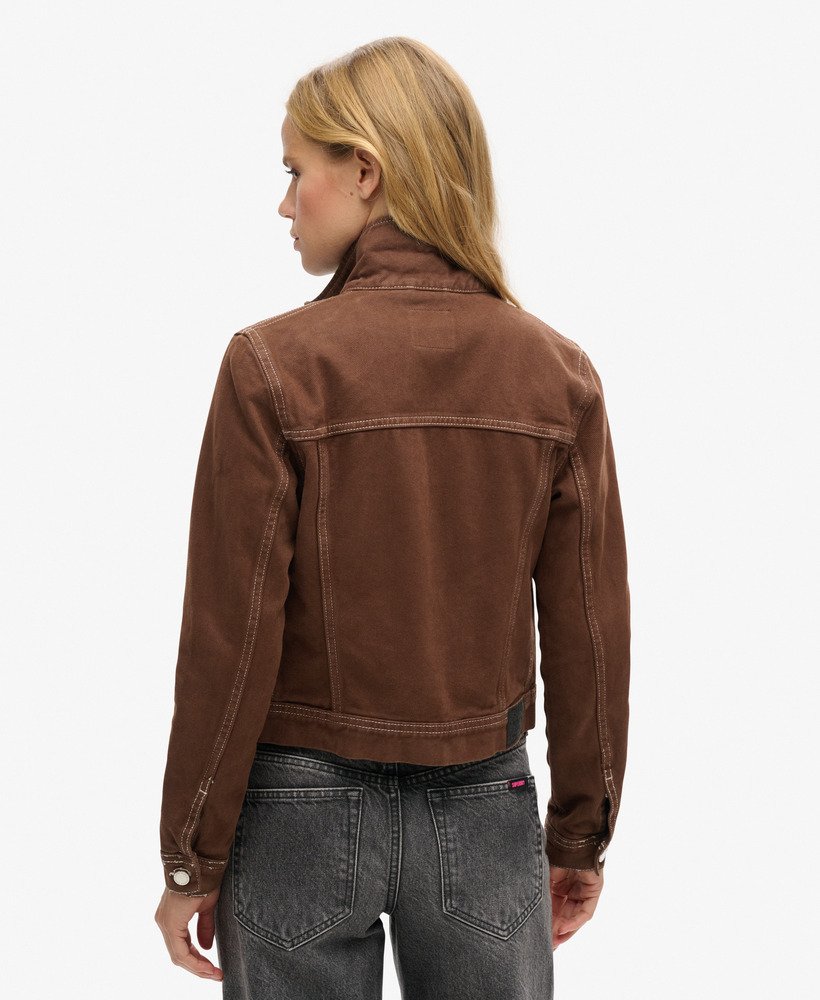 jaqueta curta workwear na cor marrom pinha