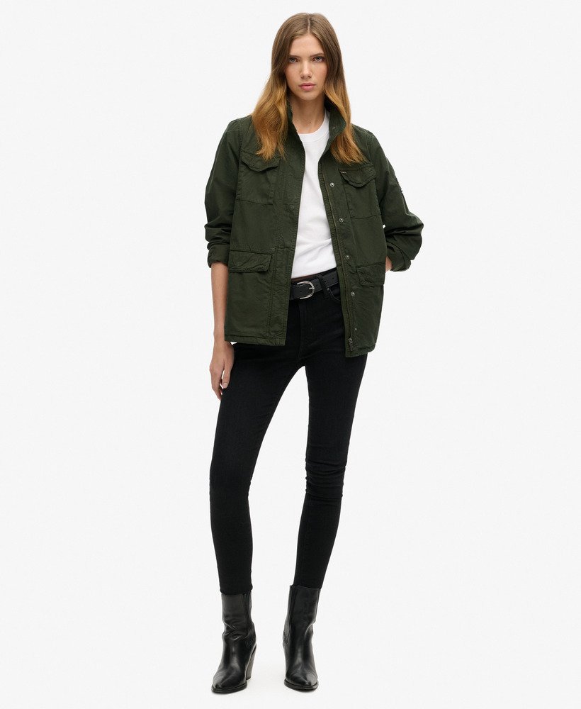 jaqueta militar st. tropez m65 com detalhes em verde-oliva cor excedente