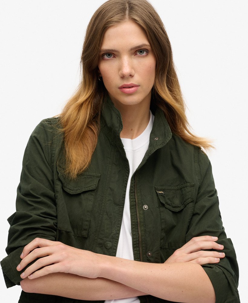 jaqueta militar st. tropez m65 com detalhes em verde-oliva cor excedente