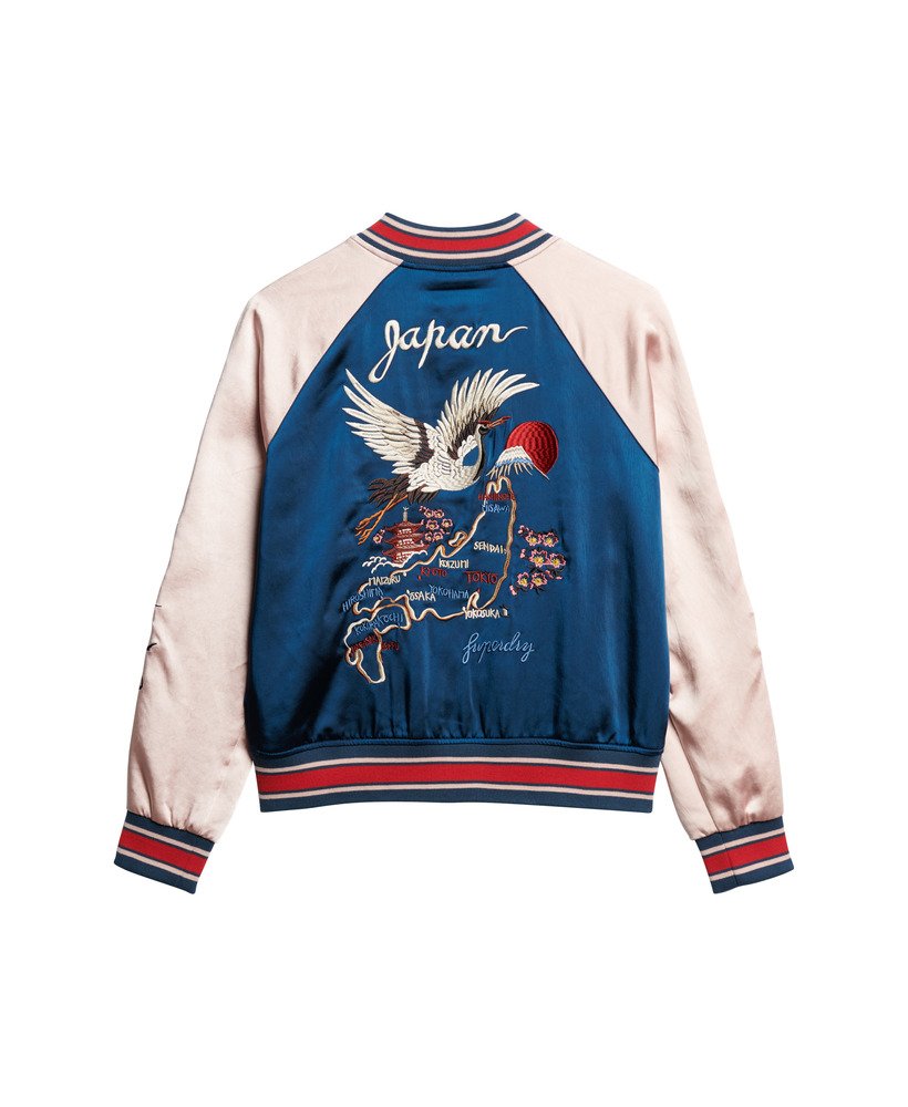 jaqueta bomber bordada suikajan na cor azul garrafa