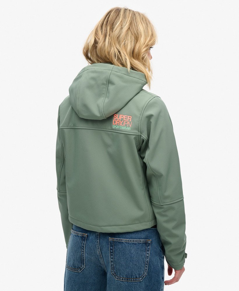 jaqueta trekker soft shell com capuz na cor cáqui laurel