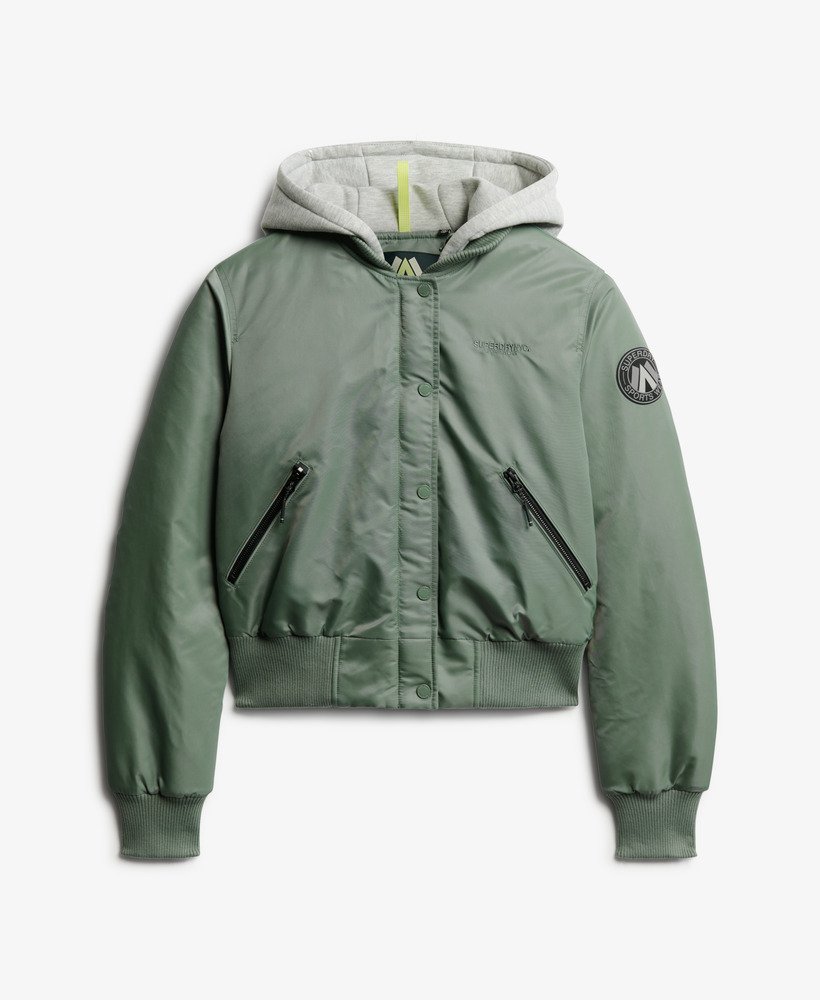 jaqueta bomber com capuz na cor cáqui louro