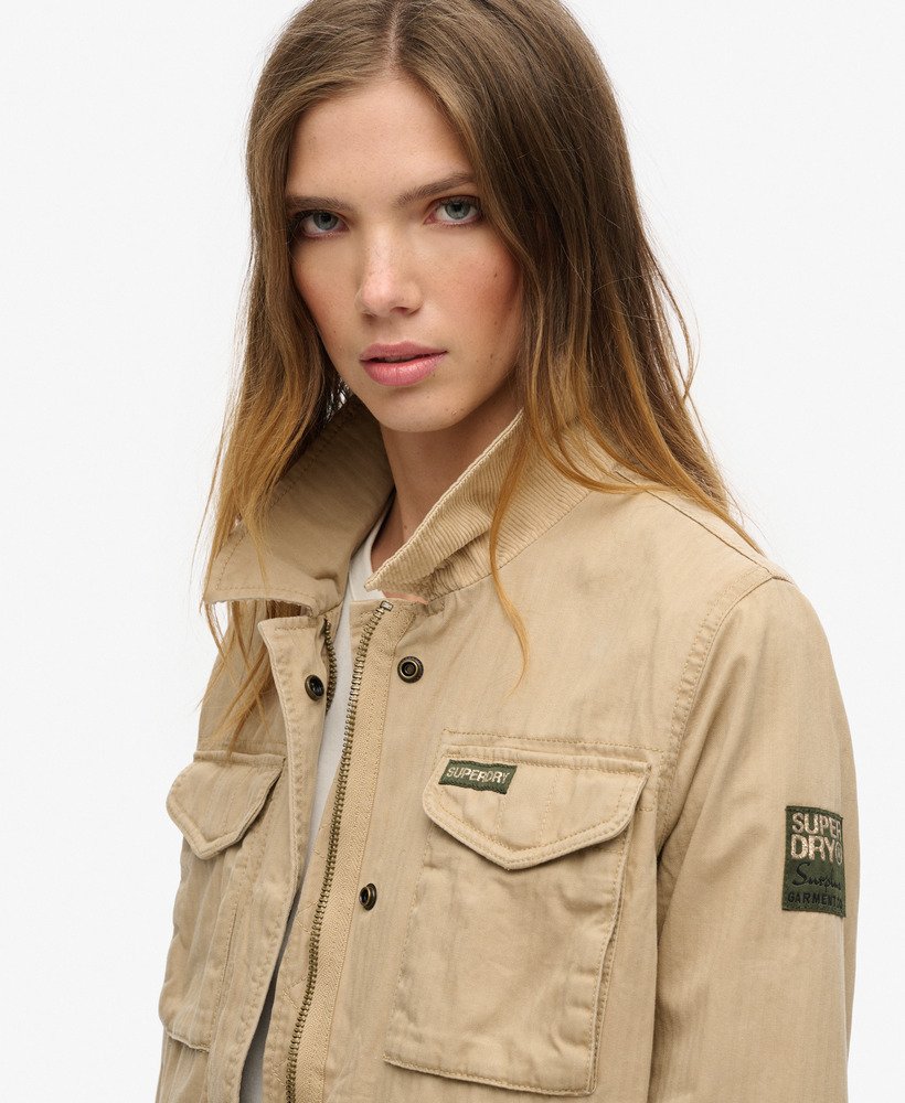 jaqueta militar m65 forrada na cor bege canyon.