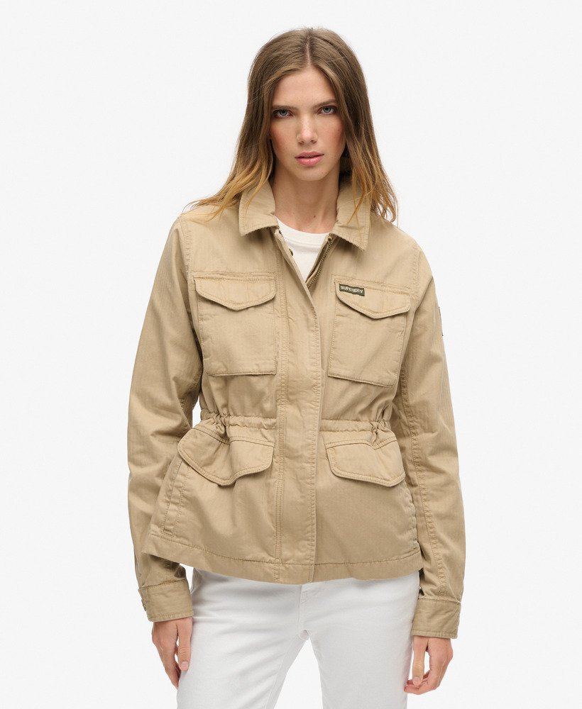 jaqueta militar m65 forrada na cor bege canyon.