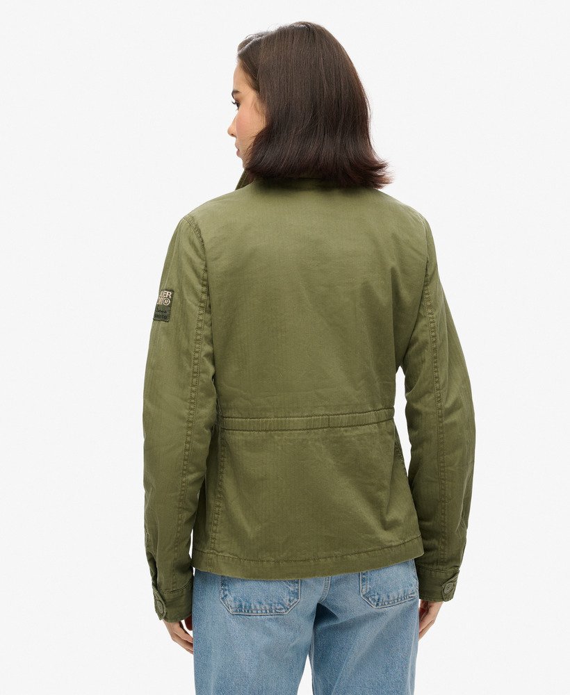 jaqueta militar m65 forrada na cor verde-oliva queimado
