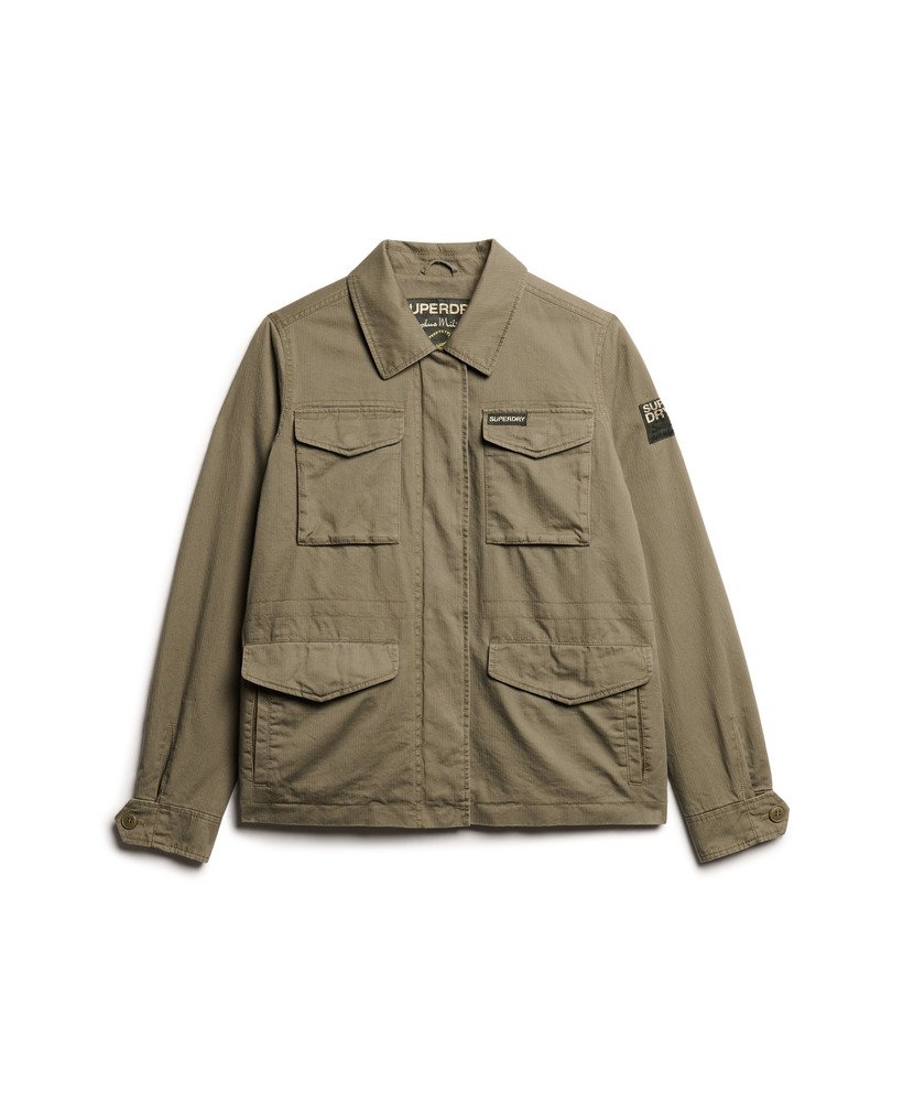 jaqueta militar m65 bordada na cor cáqui musgo.