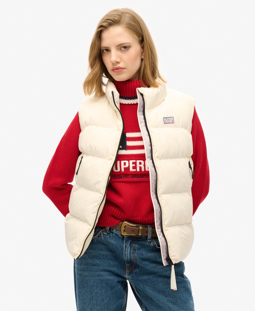 colete esportivo acolchoado na cor off white