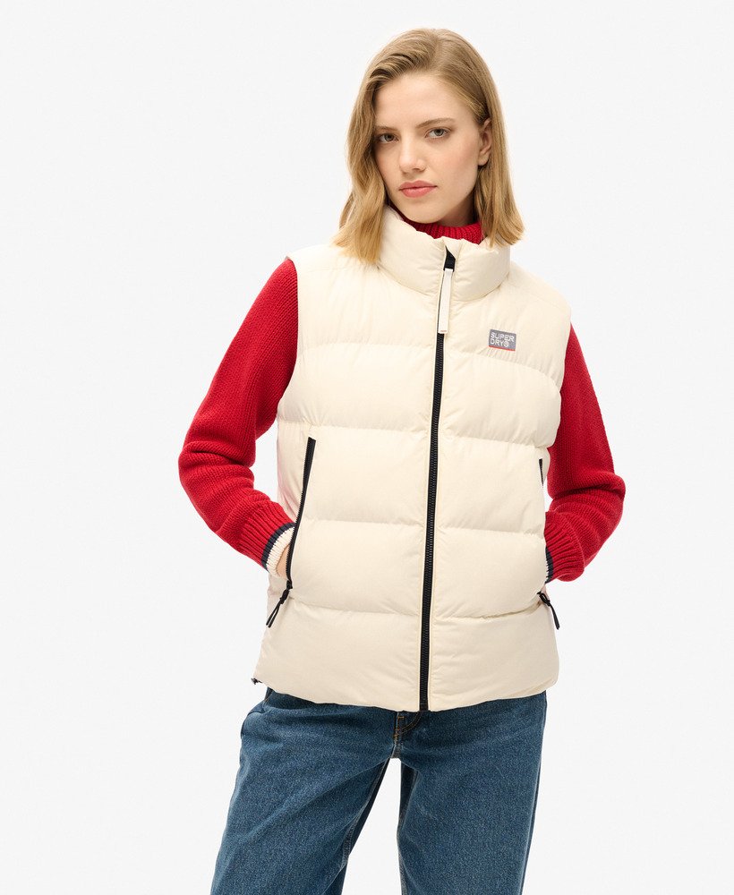 colete esportivo acolchoado na cor off white