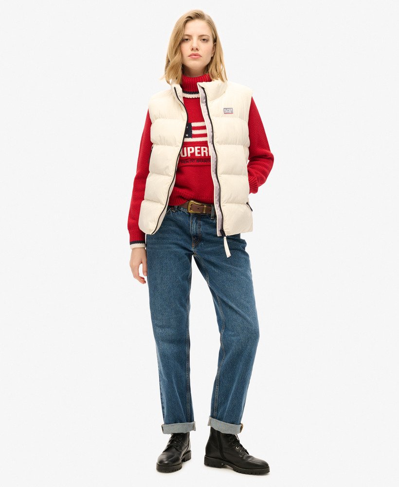 colete esportivo acolchoado na cor off white