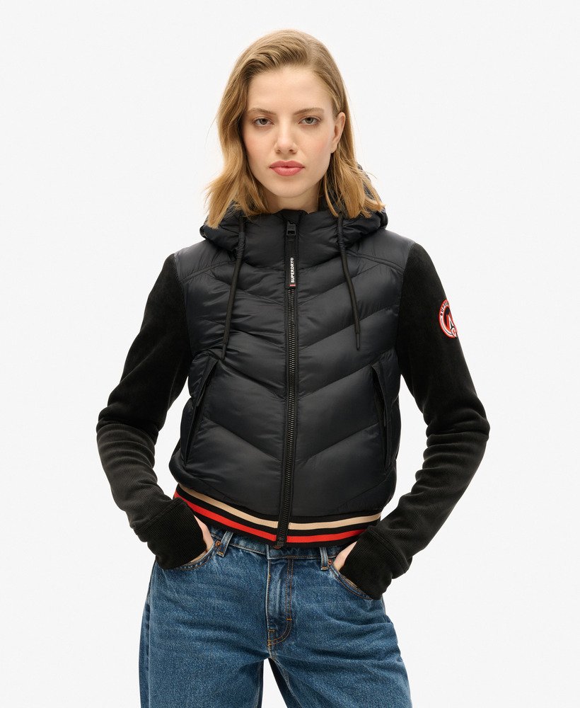 jaqueta bomber híbrida storm fuji com capuz na cor preta.