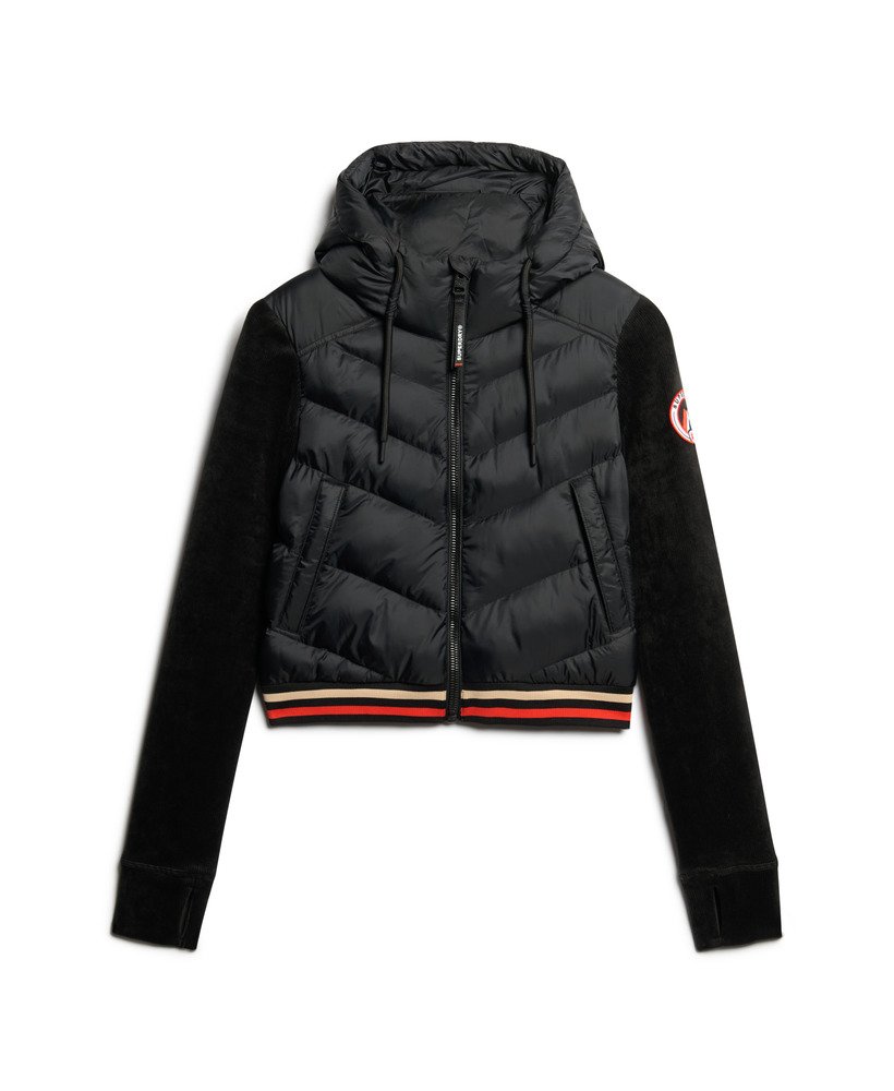 jaqueta bomber híbrida storm fuji com capuz na cor preta.