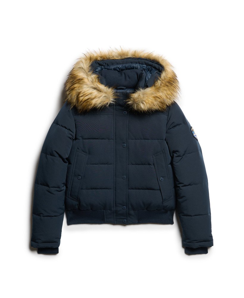 jaqueta bomber com capuz everest na cor nordic chrome navy