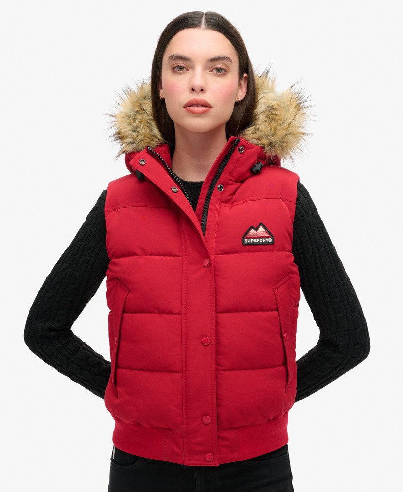 colete everest de pele sintética na cor vermelho barndoor
