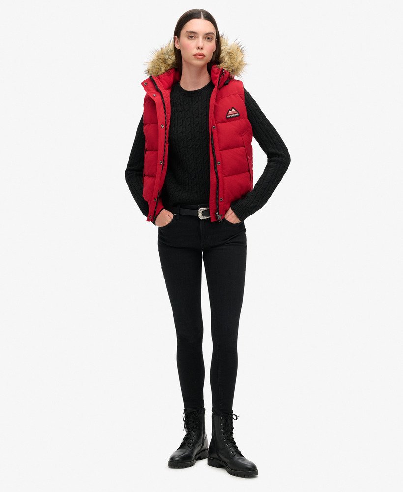 colete everest de pele sintética na cor vermelho barndoor