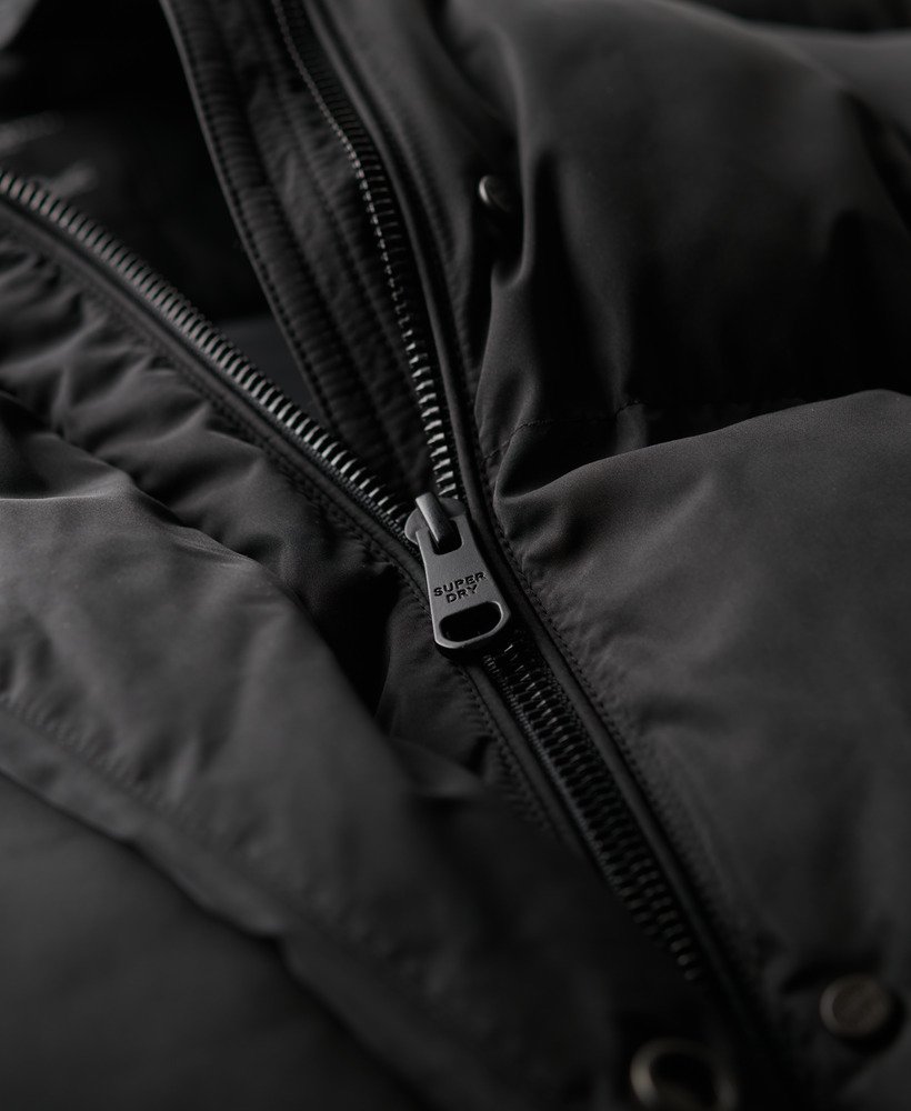 casaco maxi longo puffer preto