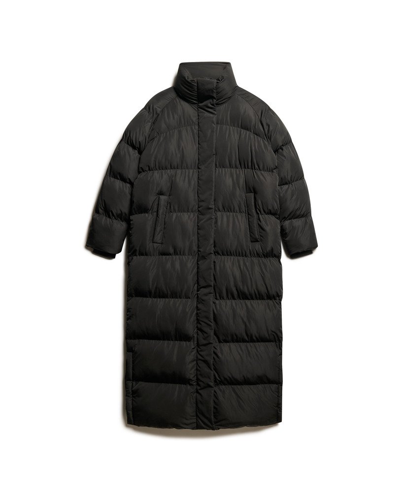 casaco maxi longo puffer preto