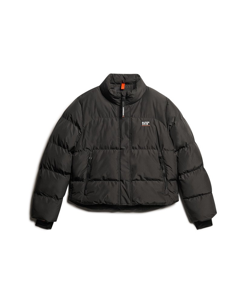 jaqueta esportiva curta puffer na cor preta