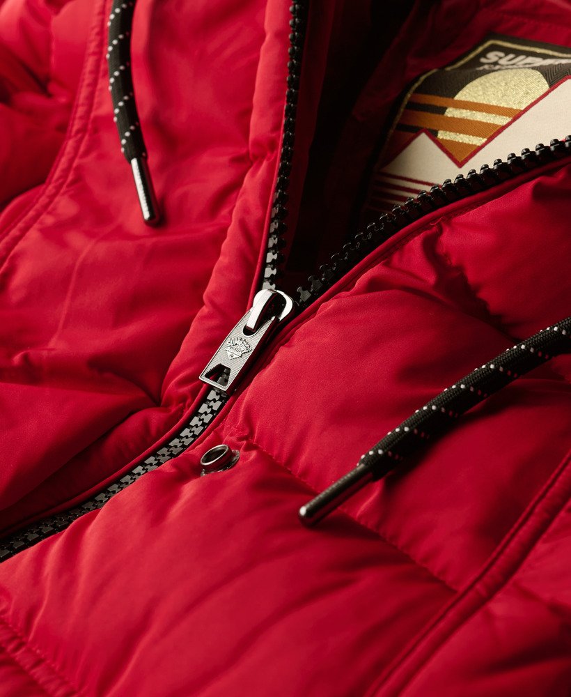casaco puffer everest mid de pele sintética na cor vermelho barndoor