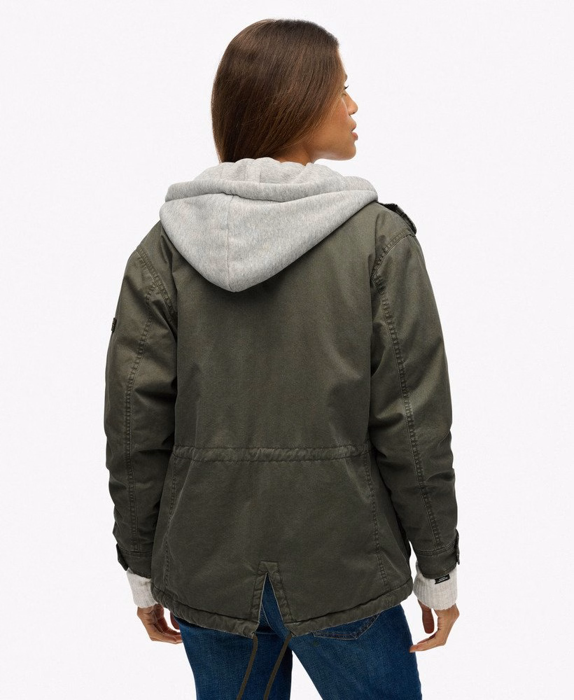Jaqueta militar com capuz Jersey Borg