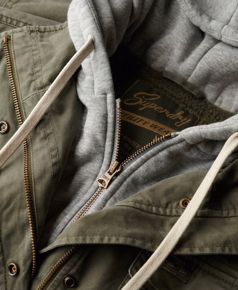 Jaqueta militar com capuz Jersey Borg